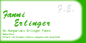 fanni erlinger business card